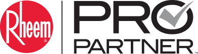 Rheem Pro Partner logo with a checkmark badge.