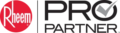 Rheem Pro Partner logo with a checkmark badge.