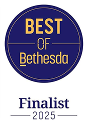 Circular Best of Bethesda badge indicating Finalist 2025.