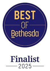 Circular Best of Bethesda badge indicating Finalist 2025.