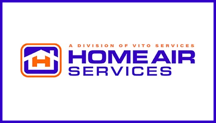 Home Air Services logo with an orange-and-purple emblem and the text 'HOME AIR SERVICES' and 'A DIVISION OF VITO SERVICES'.