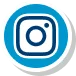 Instagram logo: white camera icon inside a rounded blue square.