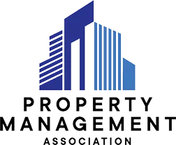 Logo for Property Management Association: blue abstract skyscrapers above the bold text 'PROPERTY MANAGEMENT ASSOCIATION'.