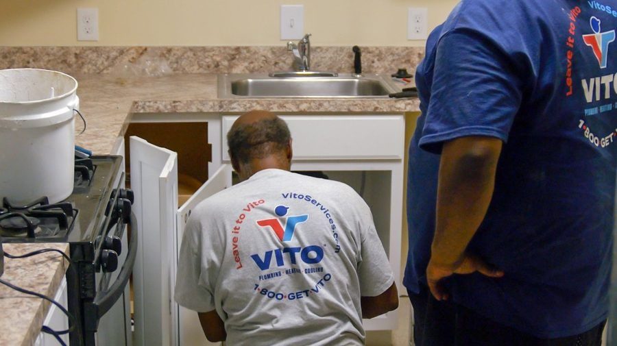 Vito plumber conducting home water testing.