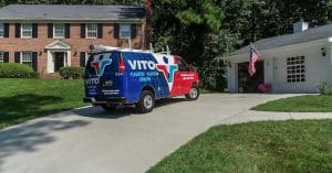 Vito Van Parked In front Of  Maryland Home